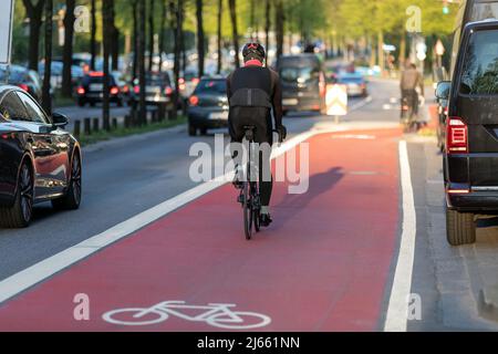 courses cyclistes sur la voie rouge Banque D'Images