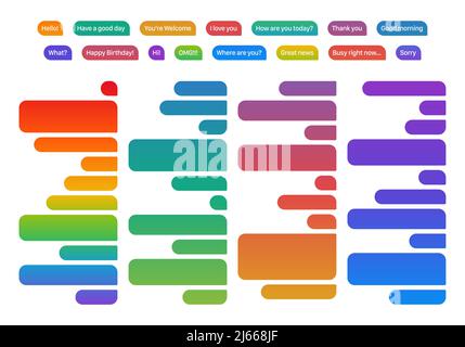 Illustration vectorielle de différentes tailles et couleurs de dégradé bulles de chat Illustration de Vecteur