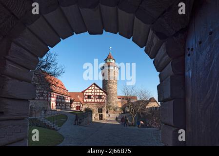 Sinwellturm auf der Kaiserburg, Nuernberg, Mittelfranken, Bayern, Allemagne Banque D'Images