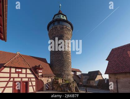 Sinwellturm, historischer Rundturm auf der Kaiserburg, Nuernbertg, Mittelfranken, Bayern, Allemagne Banque D'Images