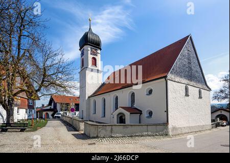 Kirche St. Johannes der Taeufer, Moosbach, Allgaeu, Bayern, Allemagne Banque D'Images