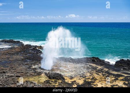 Blasloch, Horn, Poipu, Kauai, Hawaii, États-Unis Banque D'Images