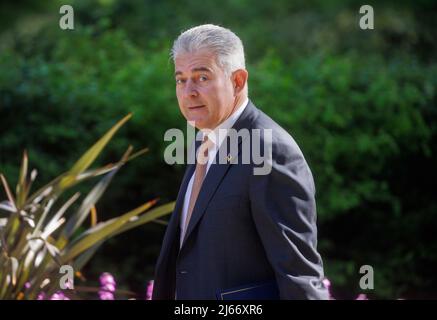 Brandon Lewis, secrétaire d'État pour l'Irlande du Nord, à Downing Street pour une réunion du Cabinet, Banque D'Images