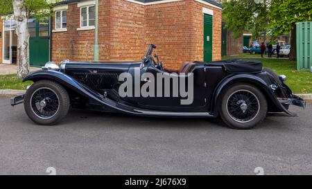 1934 Jaguar SS1 Tourer (471 LKR) exposées au Scramble d'avril qui s'est tenu au Bicester Heritage Centre le 23rd avril 2022 Banque D'Images