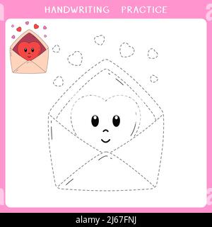 Jolie carte de Saint-Valentin pour livre de coloriage Banque D'Images