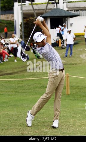 Carabobo, Venezuela. 28th avril 2022. 28 avril 2022, Valence, Carabobo, Venezuela : 28 AVRIL, 2022. XXXVIII Venezuela Open Golf Championship, Toyota Cup, avec la participation de golfeurs professionnels du Venezuela (résidents dans le pays et à l'étranger), de la Colombie et du Mexique, se tient dans les installations du Guataparo Country Club dans la ville de Valence, état de Carabobo. Photo: Juan Carlos Hernandez (image de crédit: © Juan Carlos Hernandez/ZUMA Press Wire) crédit: ZUMA Press, Inc./Alamy Live News Banque D'Images