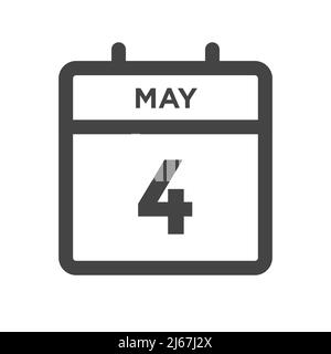4 mai jour civil ou date calendrier pour la date limite et la date de rendez-vous Illustration de Vecteur