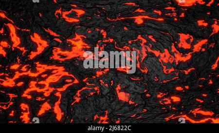 Lave brûlante. Motif naturel abstrait - flamme décolorée. 3D illustration de l'éruption volcanique lave Banque D'Images