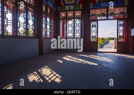 Bouleau midian baishan lac pavillon wangjiang Banque D'Images