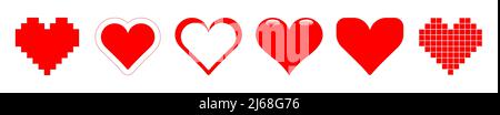 Ensemble d'icônes de forme de coeur. Icônes de la Saint-Valentin pour le Web. Illustration vectorielle Illustration de Vecteur