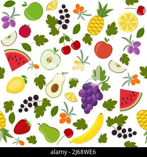 Fruit motif de différents fruits, illustration de vecteur de couleur Illustration de Vecteur