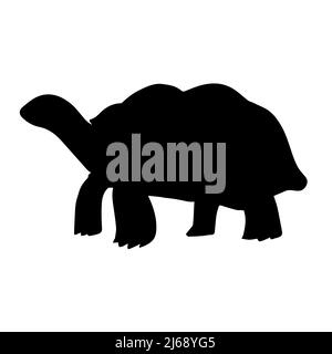 Silhouette de tortue vectorisée à la main isolée sur fond blanc Illustration de Vecteur