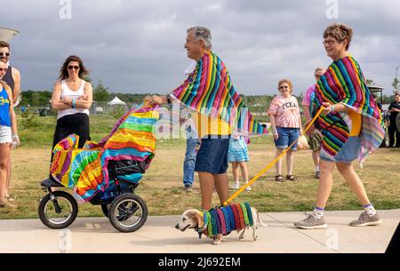 Buda, Texas 2022 Wiener Dog Festival Banque D'Images