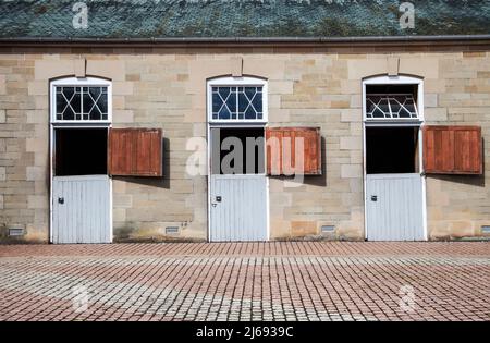 Historique A classé stables à Manderston House, une demeure ancestrale, Duns, Berwickshire, Écosse Banque D'Images