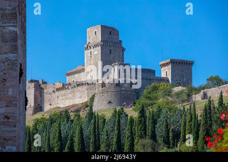 Rocca Maggiore, Assise, site classé au patrimoine mondial de l'UNESCO, Pérouse, Ombrie, Italie Banque D'Images