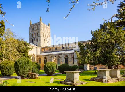 Abbaye de Tewkesbury (l'église abbatiale de Sainte-Marie-la-Vierge), Tewkesbury, Gloucestershire, Angleterre, Royaume-Uni Banque D'Images