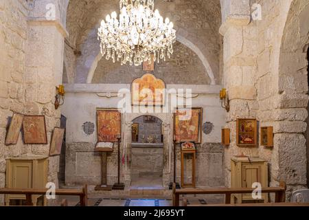 Ancien monastère orthodoxe de Saint-Thecla à restaurer en Syrie Maaloula Banque D'Images