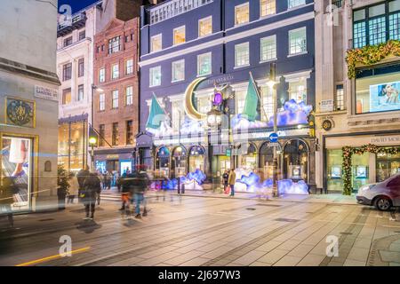 Tiffany Store illuminations de Noël à Mayfair, Londres, Angleterre, Royaume-Uni Banque D'Images