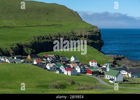 Gjogv, île d'Esturoy, Îles Féroé, Danemark Banque D'Images