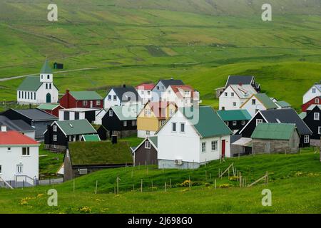 Gjogv, île d'Esturoy, îles Féroé, Danemark, Europe Banque D'Images