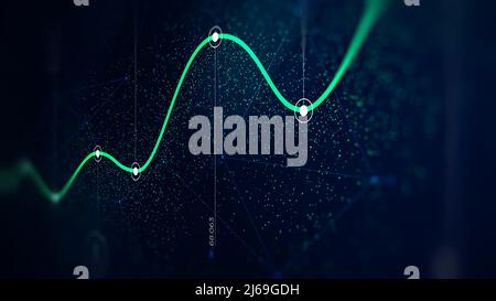 Algorithmes Big Data technologies de visualisation infographie analytique, écran de surveillance en perspective pour les présentations Banque D'Images