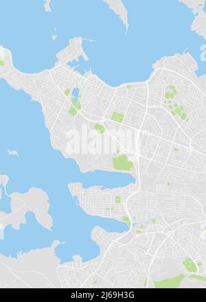 Carte de la ville Reykjavik, plan couleur détaillé de la ville, rivières et rues, illustration vectorielle Illustration de Vecteur
