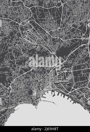 Plan de la ville Naples, plan détaillé monochrome, illustration vectorielle plan de la ville en noir et blanc Illustration de Vecteur