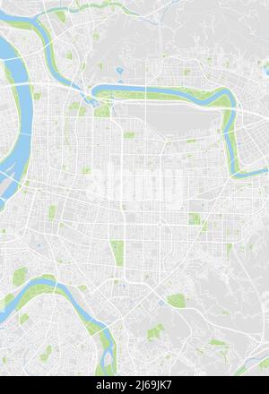 Carte de la ville de Taipei, plan détaillé en couleur, illustration vectorielle Illustration de Vecteur