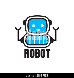 Motif vectoriel mignon robot mascotte logo modèle Illustration de Vecteur