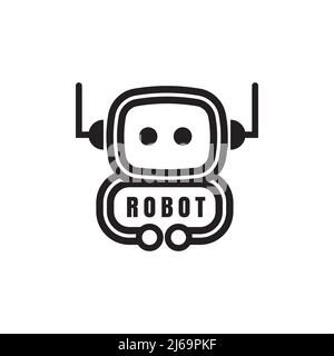 Illustration des icônes de vecteur de dessin animé robot mignon. Concept ICON de la technologie Vector Science isolée Premium. Illustration de Vecteur