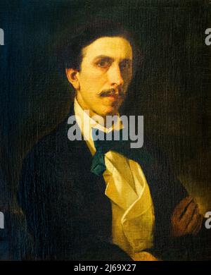 Portrait du peintre Gumersindo Diaz (1859) par Valeriano Dominguez Becquer (1833 - 1870) Banque D'Images