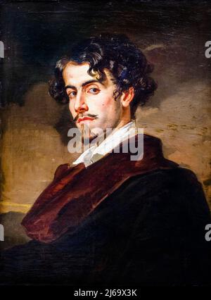 Portrait de Gustavo Adolfo Becquer (1862) par Valeriano Dominguez Becquer (1833 - 1870) Banque D'Images