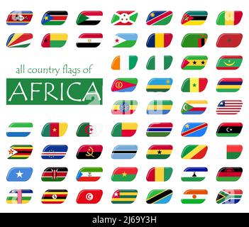 Collection de drapeaux de tous les pays d'Afrique Illustration de Vecteur