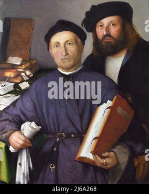Le médecin Giovanni Agostino della Torre et son fils, Niccolò par Lorenzo Lotto (v.1480-1556), huile sur toile, c. 1515-16 Banque D'Images
