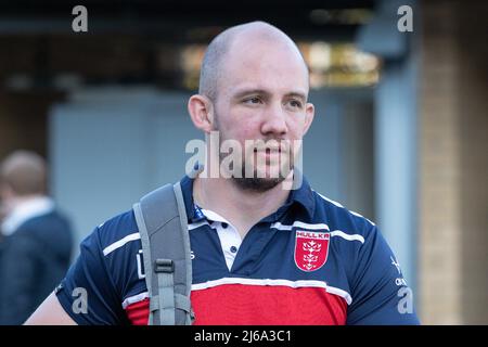 George King (10) de Hull KR arrive au stade de Headingley avant le match de ce soir Banque D'Images