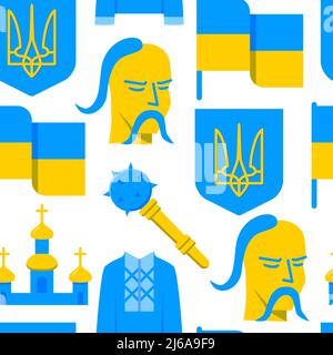 Ukraine motif sans couture avec symboles nationaux. Illustration vectorielle. Illustration de Vecteur