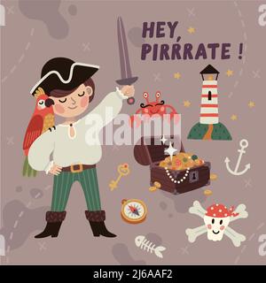 Petit pirate Illustration de Vecteur