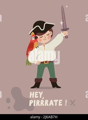 Mignon petit pirate Illustration de Vecteur