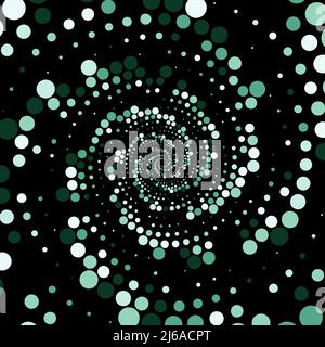 Arrière-plan en spirale de lignes pointillées grises. Exemple. Banque D'Images