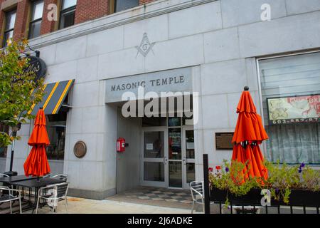 Temple Masonic au 200 main Street dans le centre-ville historique de Nashua, New Hampshire NH, États-Unis. Banque D'Images