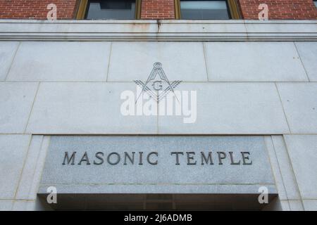 Temple Masonic au 200 main Street dans le centre-ville historique de Nashua, New Hampshire NH, États-Unis. Banque D'Images