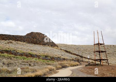 Site historique de pu'ukohola Heiau, district de Kohala, île d'Hawaï Banque D'Images