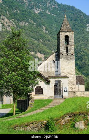 Église de San Pietro à Dongio, canton de Blenio Valley du Tessin, Suisse Banque D'Images