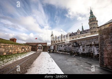 Château de Kronborg à Helsingor, Danemark. Kronborg est l'un des plus importants châteaux de la Renaissance d'Europe du Nord et a été inscrit à l'UNESCO Banque D'Images