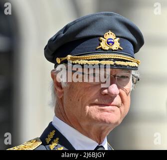 Le roi Carl Gustaf à la célébration de l'anniversaire du roi au Palais de Stockholm le samedi 30 avril 2022. Photo: Jonas Ekrädter / TT / code 10030 Banque D'Images