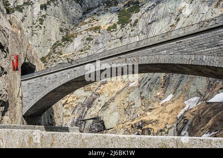 Pont du diable dans la gorge de Schöllenen, près d'Andermatt, canton d'Uri, Suisse Banque D'Images
