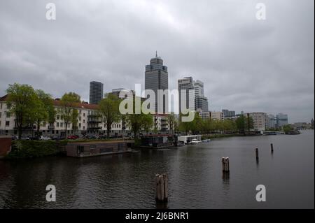 Horizon au bord de la rivière Amstel Amsterdam pays-Bas 25-4-2022 Banque D'Images