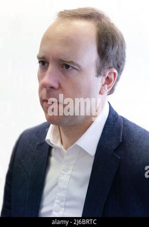 Matt Hancock, député, député de West Suffolk, et ancien secrétaire à la Santé, semble préoccupé, vu en 2022 Banque D'Images