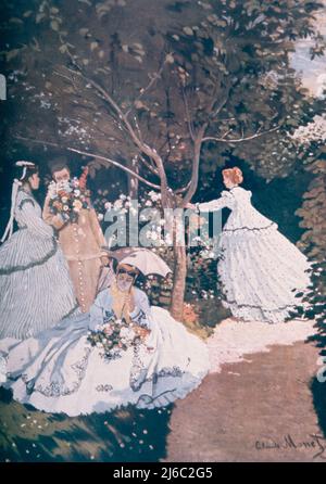 Femmes dans le jardin, peinture de l'artiste français Claude Monet, 1866 Banque D'Images