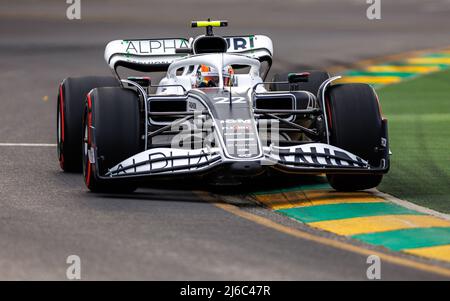 Circuit Albert Park Grand Prix, Melbourne, Australie. 09 avril 2022. Yuki Tsunoda (JPN) de l'équipe AlphaTauri pendant la qualification. Corleve/Alamy stock photo Banque D'Images